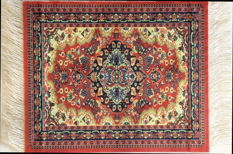 Inusitus Rug Coasters, Set of 4 Turkish Carpet Style Table Drink mats, Absorbent Kitchen and Dining Accessories, Spill & drip Protection, Rectangular - Image 5